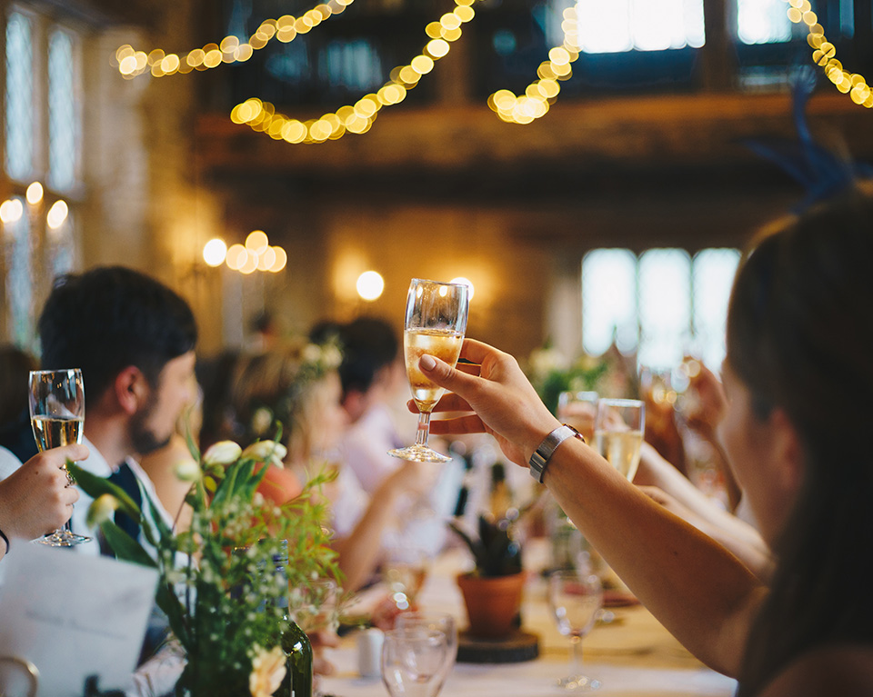 Wine Glass At Wedding Reception